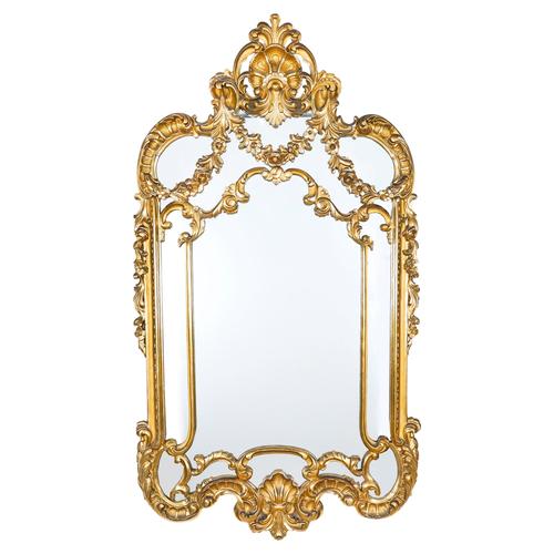 Gold Antique English Giltwood Overmantel Mirror, 1800s For Sale - Image 8 of 8