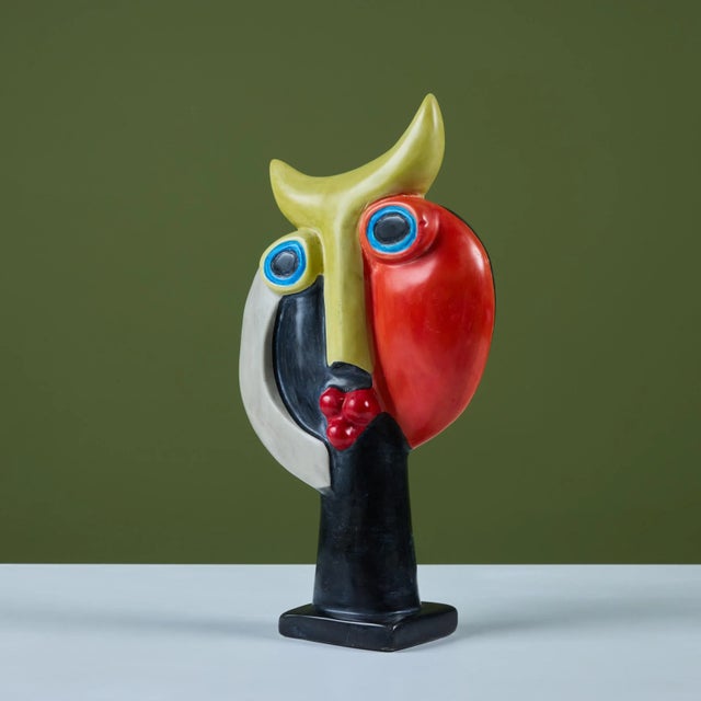 Postmodern Cubist Face Sculpture For Sale - Image 10 of 12