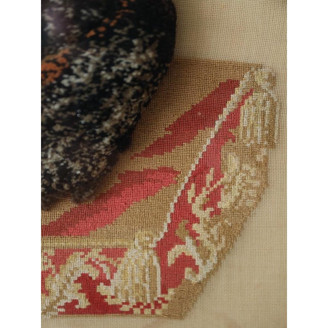 Large Framed 19th Century Folk Art Woolwork of a King Charles Spaniel on a Cushion For Sale - Image 9 of 15