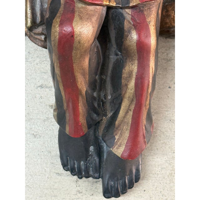 Vintage Venetian Style Polychrome Figural Wall Brackets - A Pair For Sale - Image 9 of 11