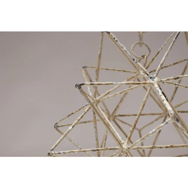 Vintage Rustic Farmhouse Soldered Metal Moravian Star / Geometric Star Ornamental Decoration For Sale In New York - Image 6 of 12