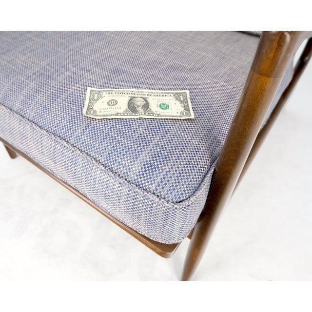 Pair Kofod Larsen Selig Danish Mid-Century Modern Lounge Chairs NEW Basket Weave Upholstery MINT!