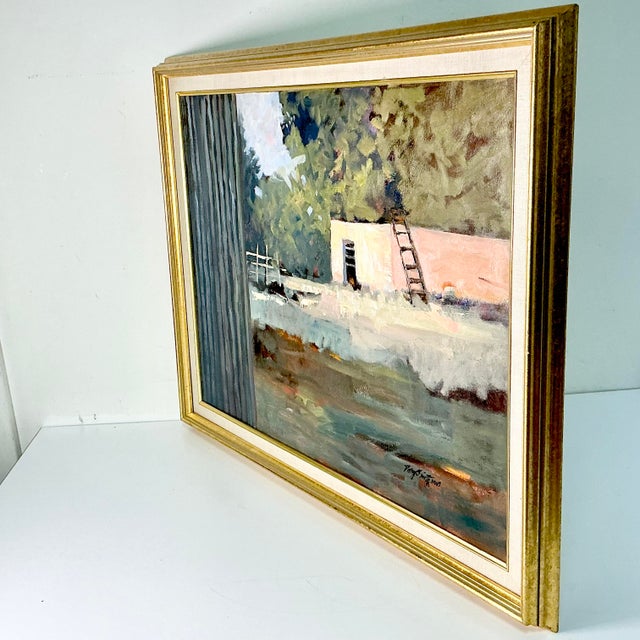 1960s Vintage Southwestern Impressionist Landscape Original Oil Painting ‘North Taos’ by Patsy Smith For Sale - Image 14 of 16