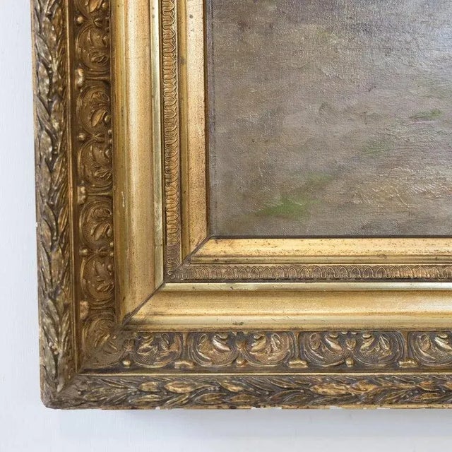 19th Century French Painting of Cows on a Forest Path by Emile Godchaux, Signed For Sale - Image 4 of 12