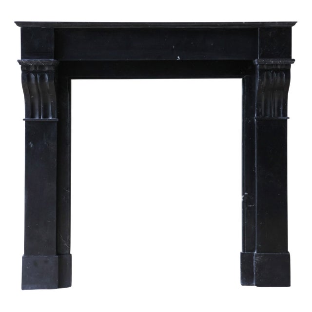 Antique Dutch Black Marble Mantel Piece, 1890s For Sale