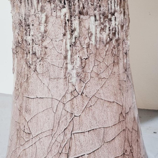 Large Vintage Powder Pink Ceramic Standing Planter, 1960s For Sale - Image 16 of 18