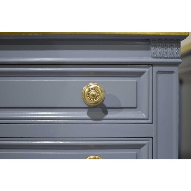 Mid Century French Side Tables by Karges in Blue a Pair - Newly Painted For Sale - Image 12 of 13