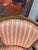 1920s Antique French Louis XV Style Gold Giltwood Pink Stripe Fauteuil Arm Chair, Pair For Sale - Image 5 of 7