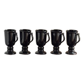 Mid-20th Century Hall China Pedestal Mugs - Set of 5 For Sale