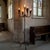 Hand Forged Iron Floor Candelabra 49″ (124cm) Antique Copper Patina 5-Arm Lily Cup Candle Holder Rustic Church Decor For Sale - Image 4 of 8