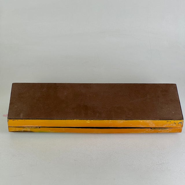 An Old Vintage Elongated Keepsake Box With Horse Rider & Dogs Hunting Scene For Sale - Image 10 of 11