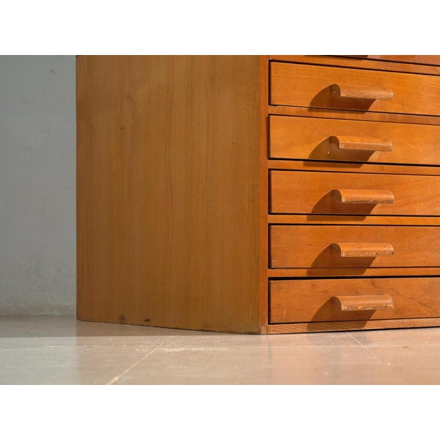 Vintage Plan Chest in Beech Wood, Central Europe, 1960 For Sale - Image 5 of 14