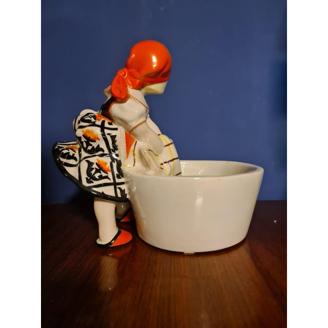 Girl Washing Laundry Figure by Sandro Vacchetti for Essevi, 1940s For Sale - Image 6 of 15
