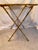 Vintage Metal Faux Bamboo & Faux Cane Collapsible Table For Sale - Image 4 of 9