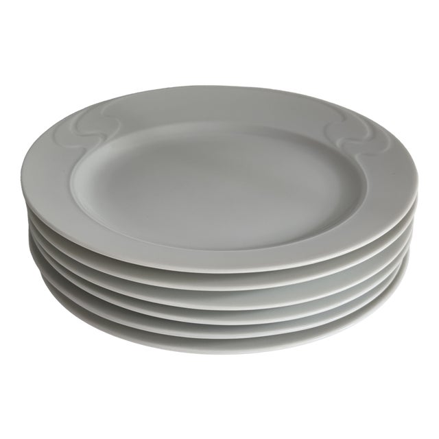 Asimmetria White Salad Plate by Björn Wiinblad for Rosenthal Studio Line, 1986, Set of 6 For Sale