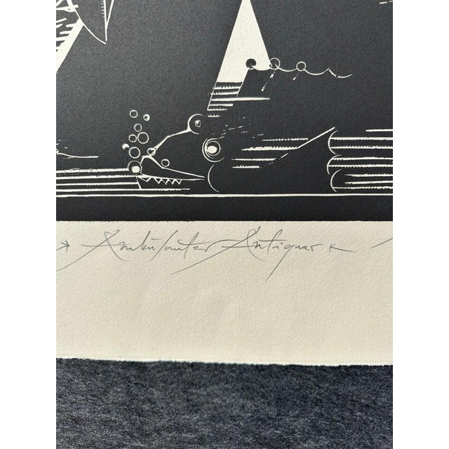 Olle Alberius Albert Schindehütte, Figurative Composition, Woodcut For Sale - Image 4 of 11