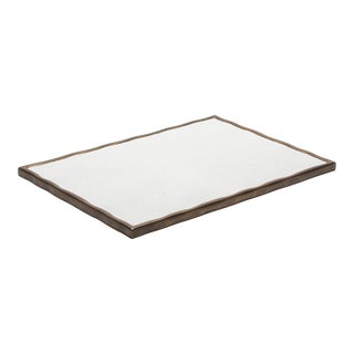 Rectangular Melting Tray in White Shagreen With Bronze Patina Brass by R&y Augousti For Sale