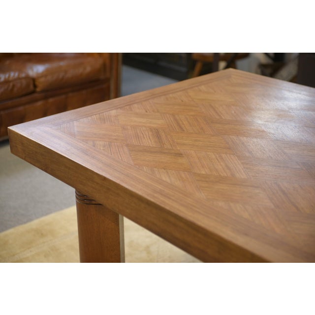 Brown Walnut Dining Table, 1940s For Sale - Image 8 of 14