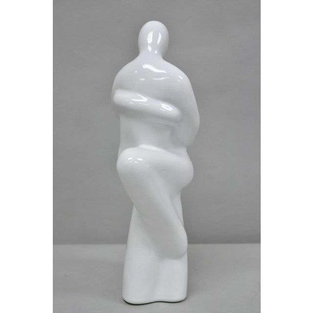 Late 20th Century Vintage Royal Haeger Couple Dancing White Art Deco 1993 Ceramic Sculpture For Sale - Image 5 of 9