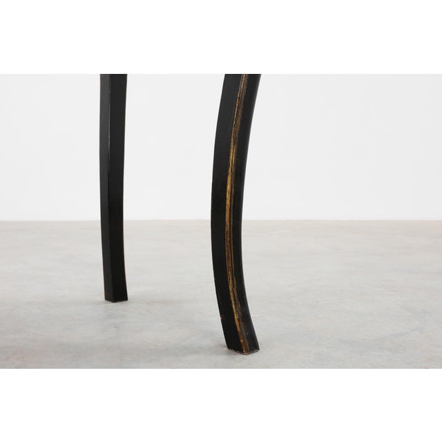 19th Century Black Wooden Side Table with Drawer, France For Sale - Image 9 of 16
