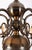 Beautiful six-arm chandelier made of patinated brass. The chandelier has completely new copper wiring + new shades + new...