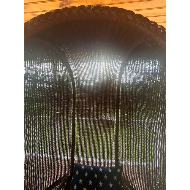 Mid 20th Century Vintage Boho Wicker Porter's Chair / Hooded Canopy Dome Chair For Sale - Image 5 of 9