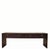This low, simple wooden console table features four side-by-side drawers built into the front, each with a simple metal...