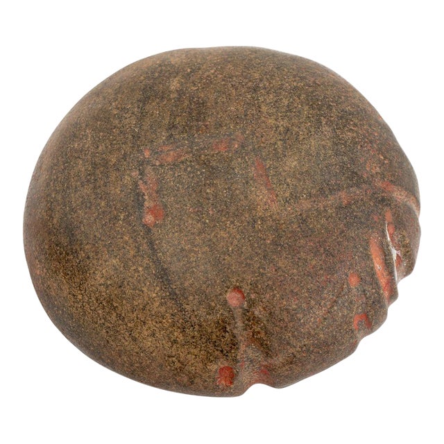 Mayan Human Head Carved Stone Celt For Sale