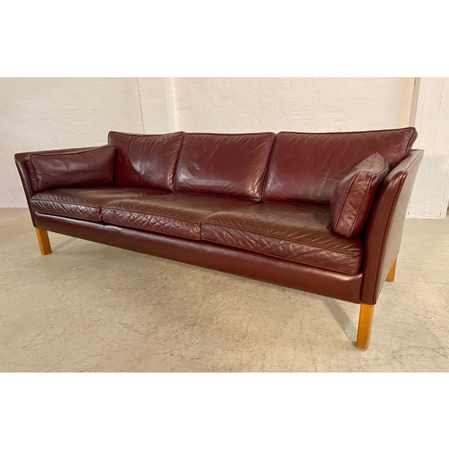 Mid-Century Modern Swedish Burgundy Leather Sofa from Arne Norell, 1960s For Sale - Image 13 of 18