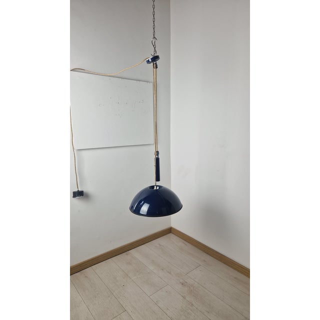 Up-and-Down Chandelier Model Relemme in Metal Blu by Achille and Pier Giacomo Castiglioni for Flos, 1970s, in Very Good...