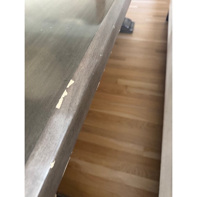 Dark Gray Chaddock Trestle Dining Table With Leaves For Sale - Image 8 of 11