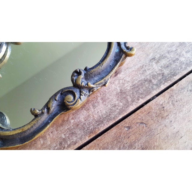 Art Nouveau Bronze Hand Mirror, 1930s For Sale - Image 6 of 9