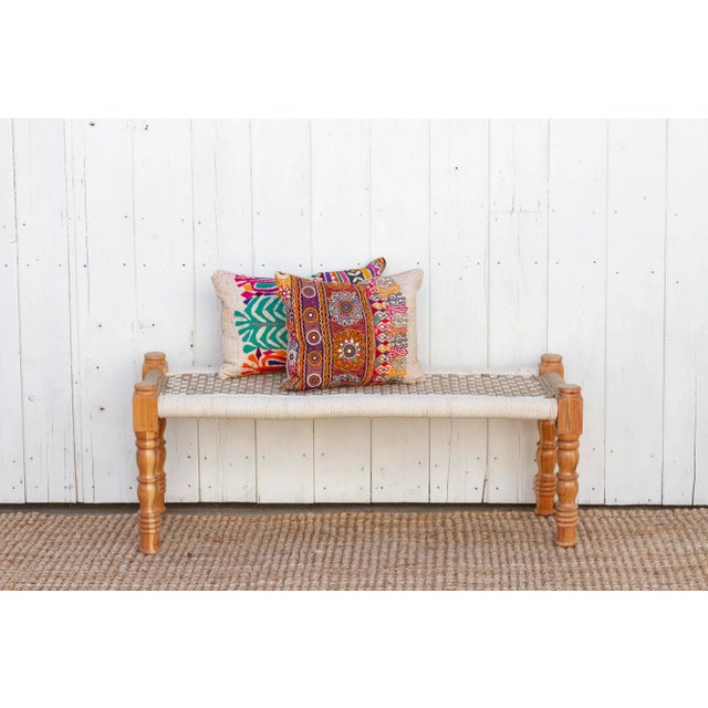 Handwoven Modern Charpai Bench For Sale - Image 10 of 10