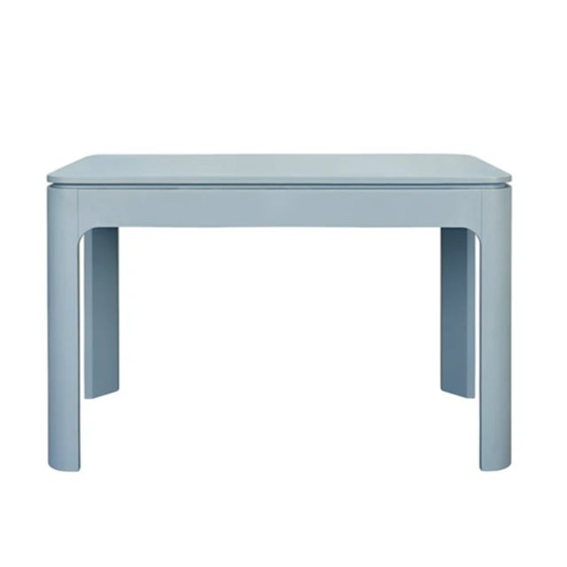 Matthew Izzo Home Theo Light Blue Matte Lacquer Desk With Brass Beetle Knobs For Sale - Image 9 of 11
