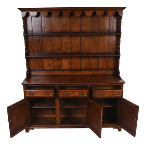 English Cupboard with Plate Rack in Oak