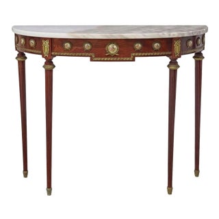 Fine H & L Epstein London Louis XVI Style Gilt Bronze Porcelain Mounted Marble-Top Console Table For Sale