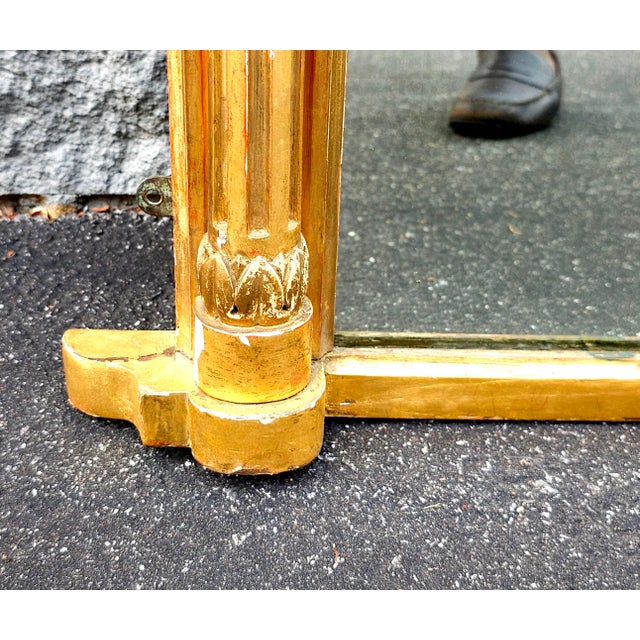 Wood 19th Century Giltwood Arched Overmantel Mirror For Sale - Image 7 of 11
