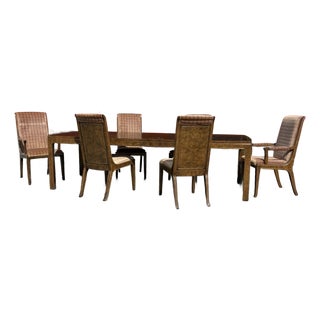 Mid Century Mastercraft Burl Dining Set For Sale