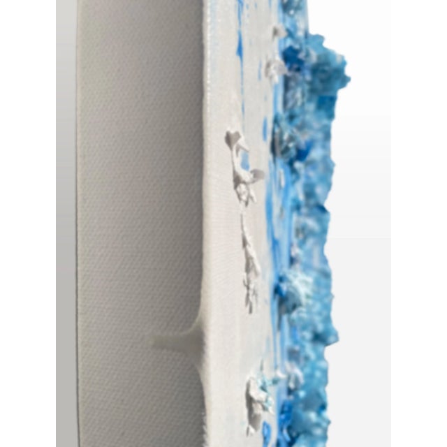 Delft and Chinoiserie-Inspired Blue & White Dimensional Diptych Painting for Modern or Traditional Interiors For Sale - Image 13 of 13