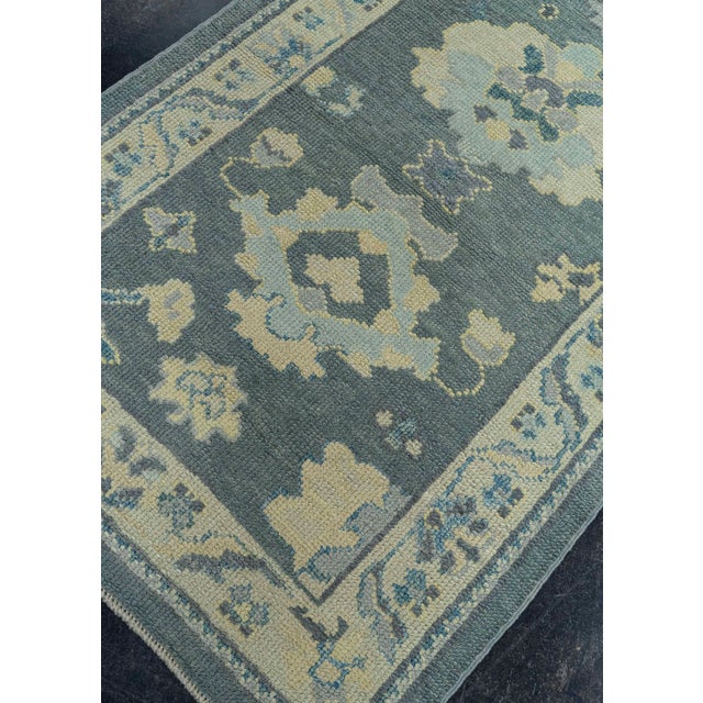 Black Turkish Oushak Rug 2'10"x 6'2" #19174 For Sale - Image 8 of 8