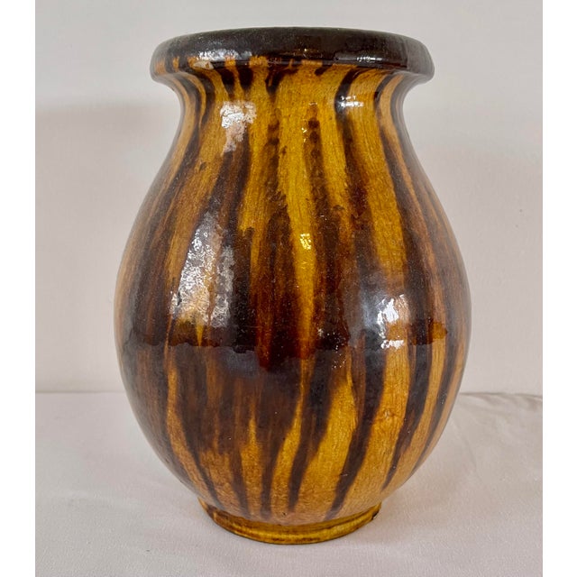 Vintage Glazed Ceramic Vase For Sale - Image 9 of 9