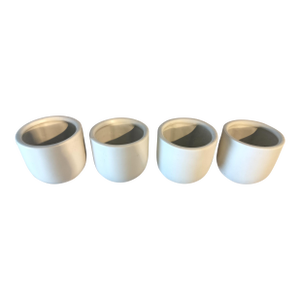 MCM White Minimalist Rounded Ceramic Wall Planter Sconces -Set of 4