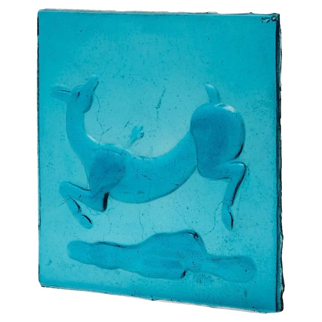 Glass Tile of Wounded Gazelle by Napoleone Martinuzzi for Venini For Sale
