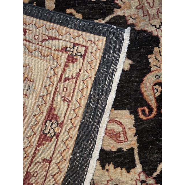 Traditional Pak Oushak 9’ X 12’5” Hand-Knotted Wool Rug in Black, Ivory & Rust For Sale - Image 3 of 8