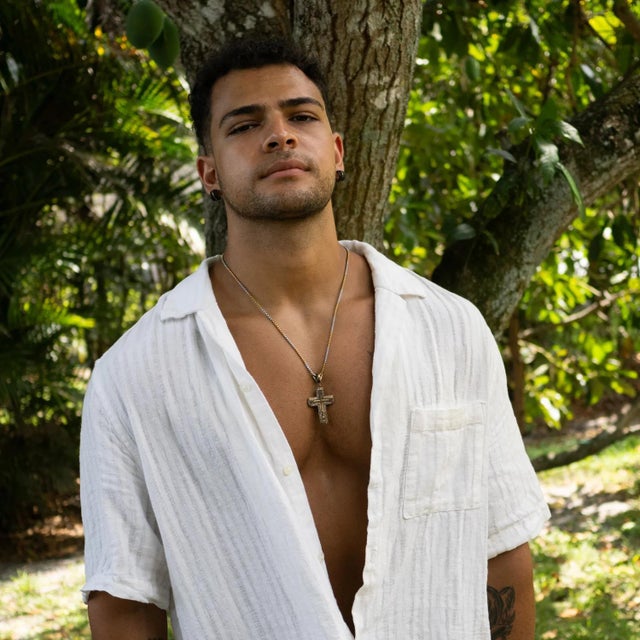 Pave Diamond Gold Cross Chain Sterling Silver Necklace For Sale - Image 4 of 7