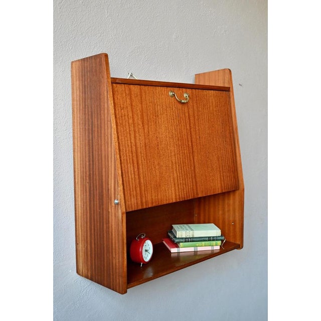 Scandinavian Wall-Mounted Secretary Desk, 1960s For Sale - Image 6 of 18