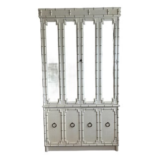 Drexel 1970’s Bamboo Look China Cabinet For Sale