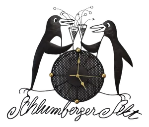Large Schlumberger Sparkling Wine Advertising Clock
