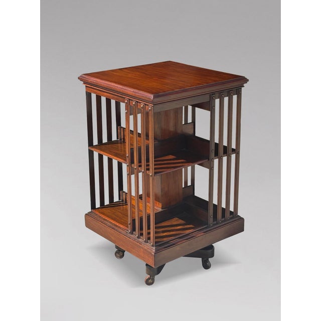 Antique Victorian Mahogany Revolving Bookcase, 1880 For Sale - Image 4 of 9