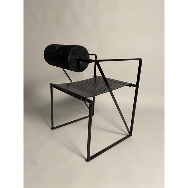 Metal Second Black Metal Chair Aka Mod. 602 attributed to Mario Botta, 1982 For Sale - Image 7 of 10